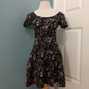 Flower print skater dress